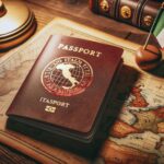 Italian passport and travel documents for exploring Italy's beautiful landscapes and rich culture