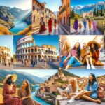 Women Travel Italy Adventure-loving women explore the stunning beauty of Italy on their exciting travel journey