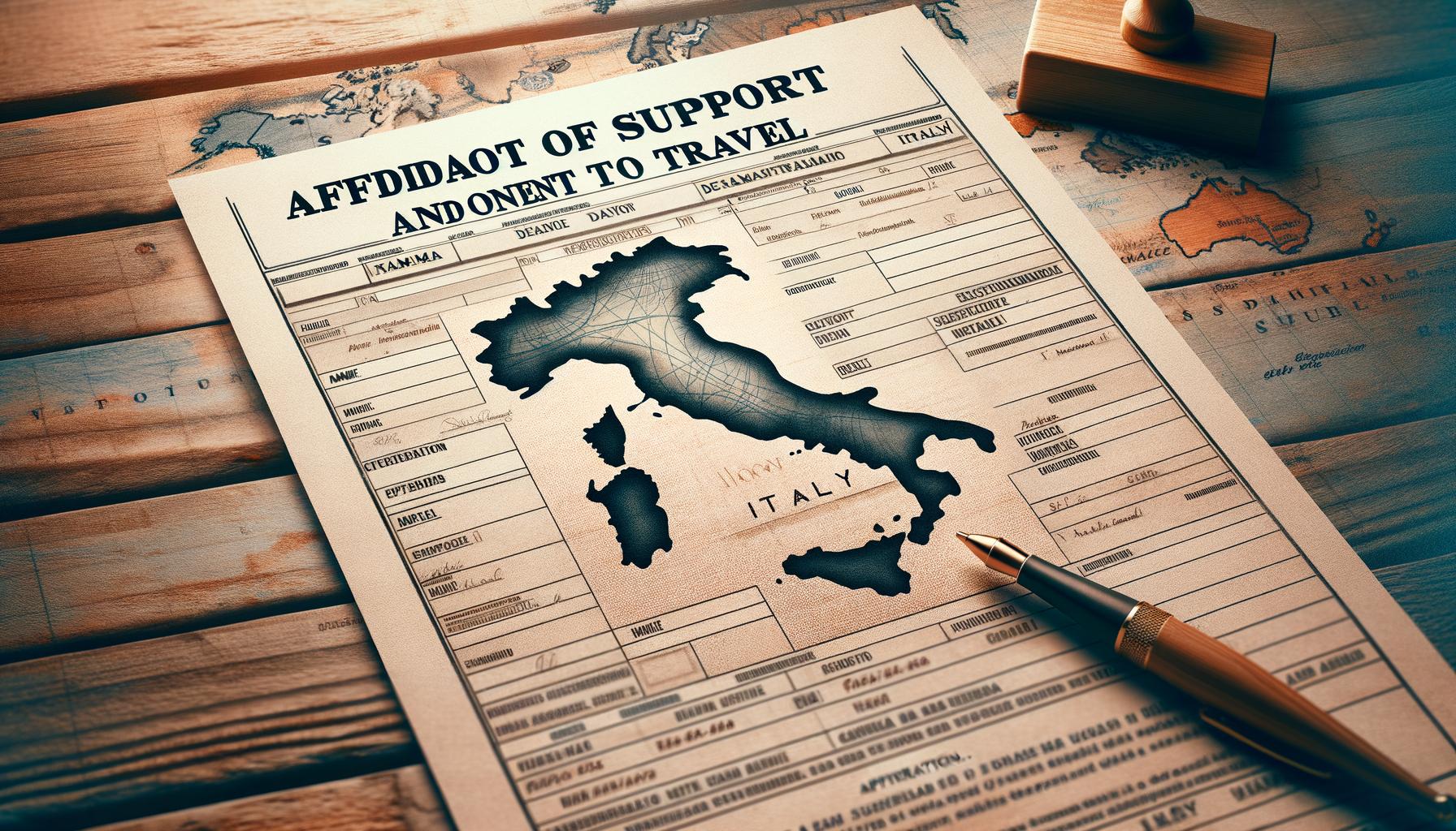 Affidavit of Support and Consent to Travel Italy: Legal document for sponsored travel authorization