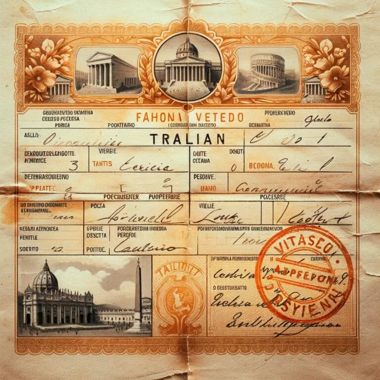 Italian Travel Document - Essential item for visiting Italy, necessary for entry and identification