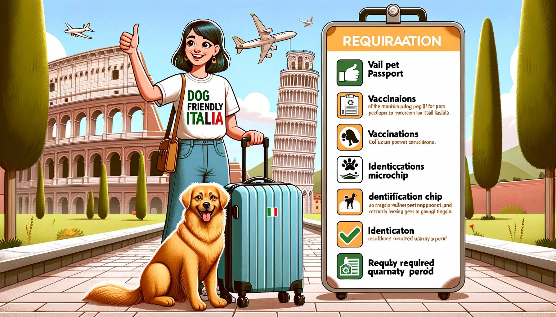 Requirements to Travel with Dog to Italy: Pet passport, microchip, rabies vaccine, and health certificate