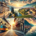 Scenic train travel from Milan to Stresa, Italy, offering stunning views of the Italian countryside