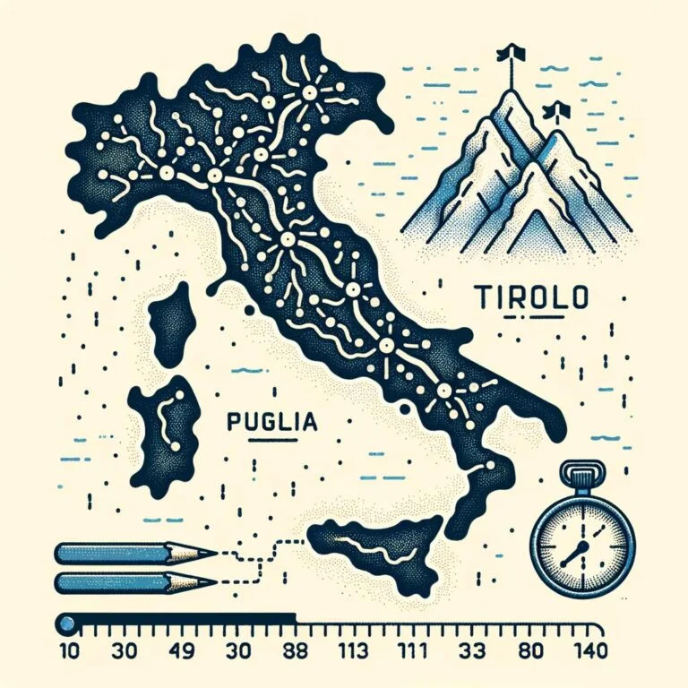 what is the travel distance between puglia and tirolo italy