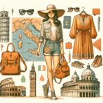 What to Wear Traveling to Italy Stylish outfits for exploring Italy, including comfortable shoes and a versatile jacket