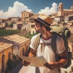 A Traveller in Southern Italy A traveller in Southern Italy exploring medieval towns and coastal views
