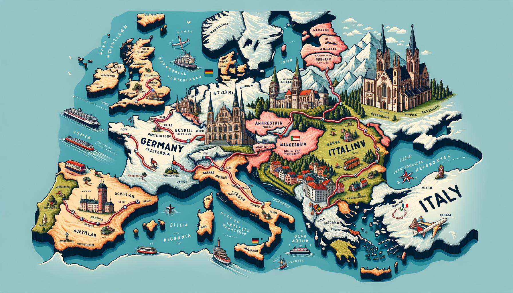 Can you travel from Germany to Italy by train, car, or plane