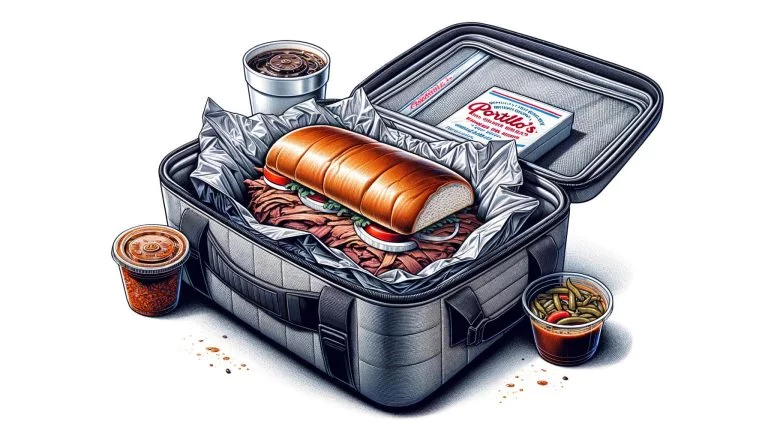 Delicious Portillo's Italian beef, perfect for on-the-go meals and travel-friendly dining
