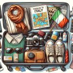 What to Pack When Traveling to Italy in March layers, umbrella, comfortable shoes, and guidebook